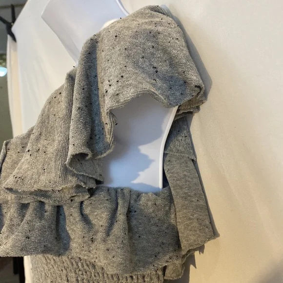 Juicy Couture Heather Grey Smocked Ruffle Terry Cloth Mini Dress Size M - Picture 8 of 17